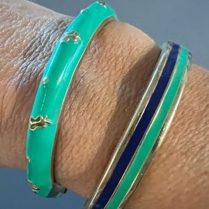 EUC Set of two vintage Ceramic hinged bracelets